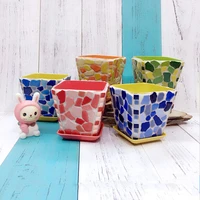 600 gpack diy creative flower pot materia mix color ceramic glitter glass mosaic stone tiles for craft material children puzzle