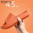 Шлепанцы для мужчин и женщин, пляжные сандалии-слайды, толстая подошва 4,5 см, удобная обувь для пар, домашние тапочки, лето