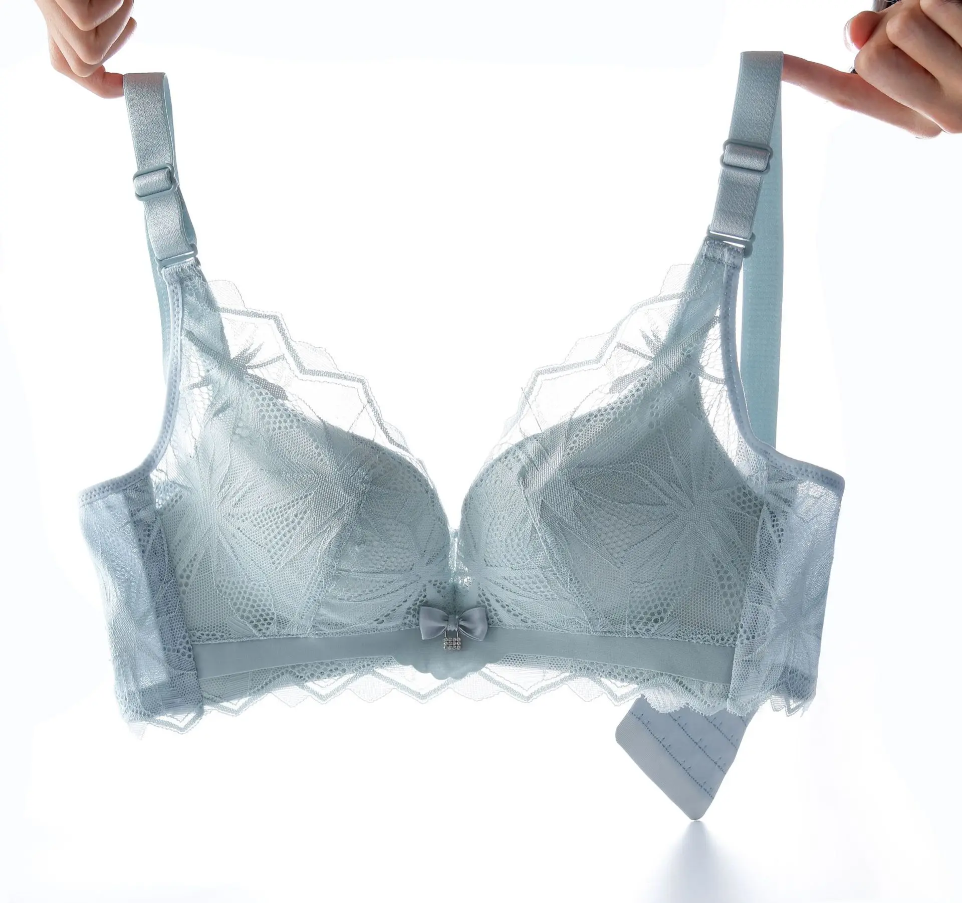 

French Sexy Lace Bra Women's Small Bust Gathering Underwear No Steel Ring Seemless Comfort and Breathability Adjustable Bra