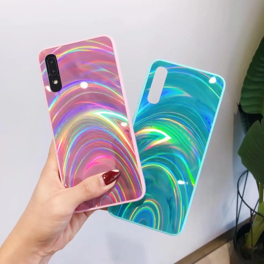 Радужный гальванический чехол для телефона Huawei P20 P30 Pro P40 Lite Honor 8A 8S 9x P Smart 2019 Y5 Y7 Y6 Y9