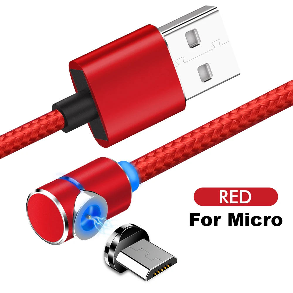 Micro USB Red Быстрая зарядка Магнитный кабель type C mi cro USB для Xiaomi mi 9 type-C Мобильный телефон магнит зарядное устройство строка данных для Red mi Note 7 8 - Цвет: Micro USB Red
