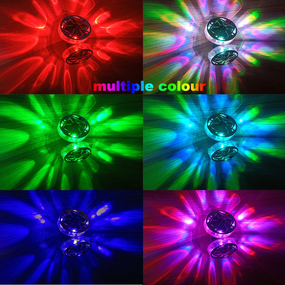 LEADTOPS 4 шт. универсальные автомобильные лампы RGB Hulb на солнечной энергии красочные