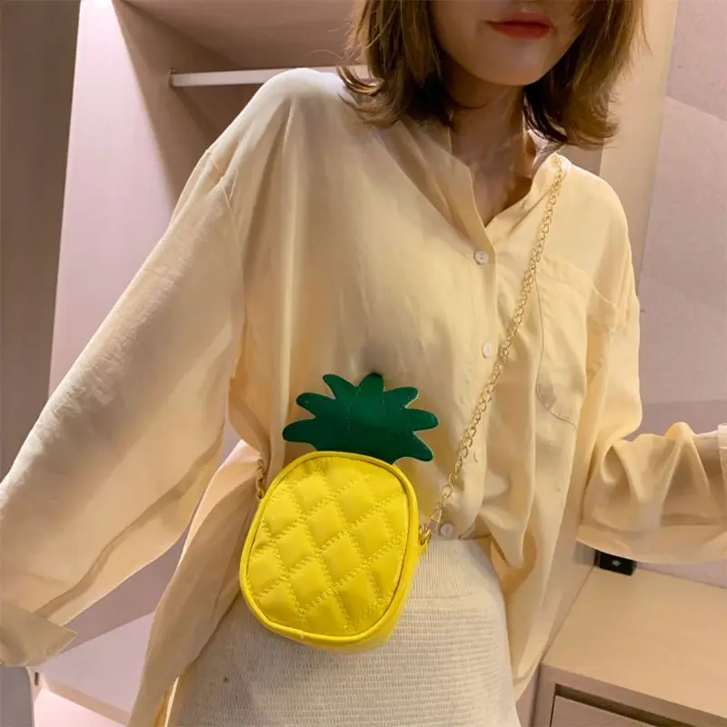

THINKTHENDO Cute Pineapple Strawberry Shape Shoulder Mini Chain Crossbody Bag for Women Satchel Purse Handbag