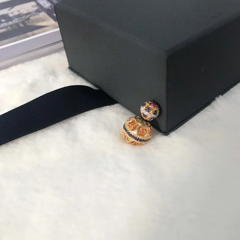 Модный шарм копия 1:1 многоцветный Underlobe моно серьги для женщин Роскошные