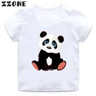 2020 летняя детская футболка, забавная Милая футболка с мультяшным принтом панды для маленьких мальчиков, детская одежда с коротким рукавом для девочек, HKP5390