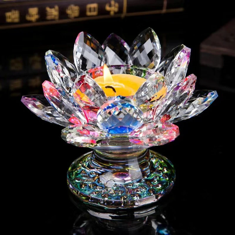 Красочный хрустальный стеклянный держатель для лампы буддийская лампа