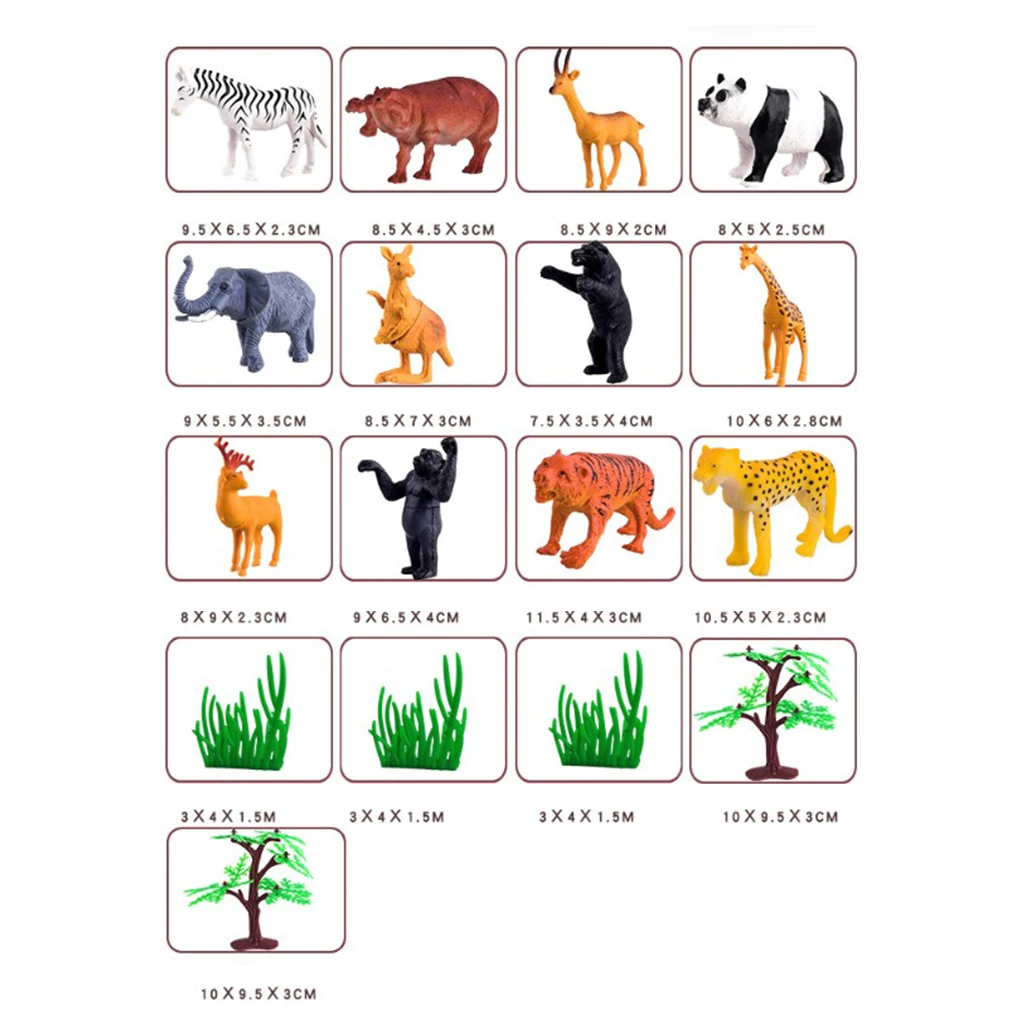 

Zoo Animals Model Toy Solid Figure Toys Gift Educational Scene Model Decor