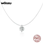 Женское длинное ожерелье из серебра 925 пробы с кристаллами