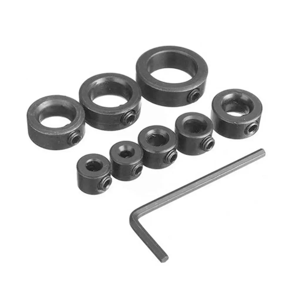 

8Pcs Drill Bit Depth Stop Collar Hex Wrench Woodworking Drill Locator Drill Bit Depth Stop Collars Ring Positioner Drill Locator