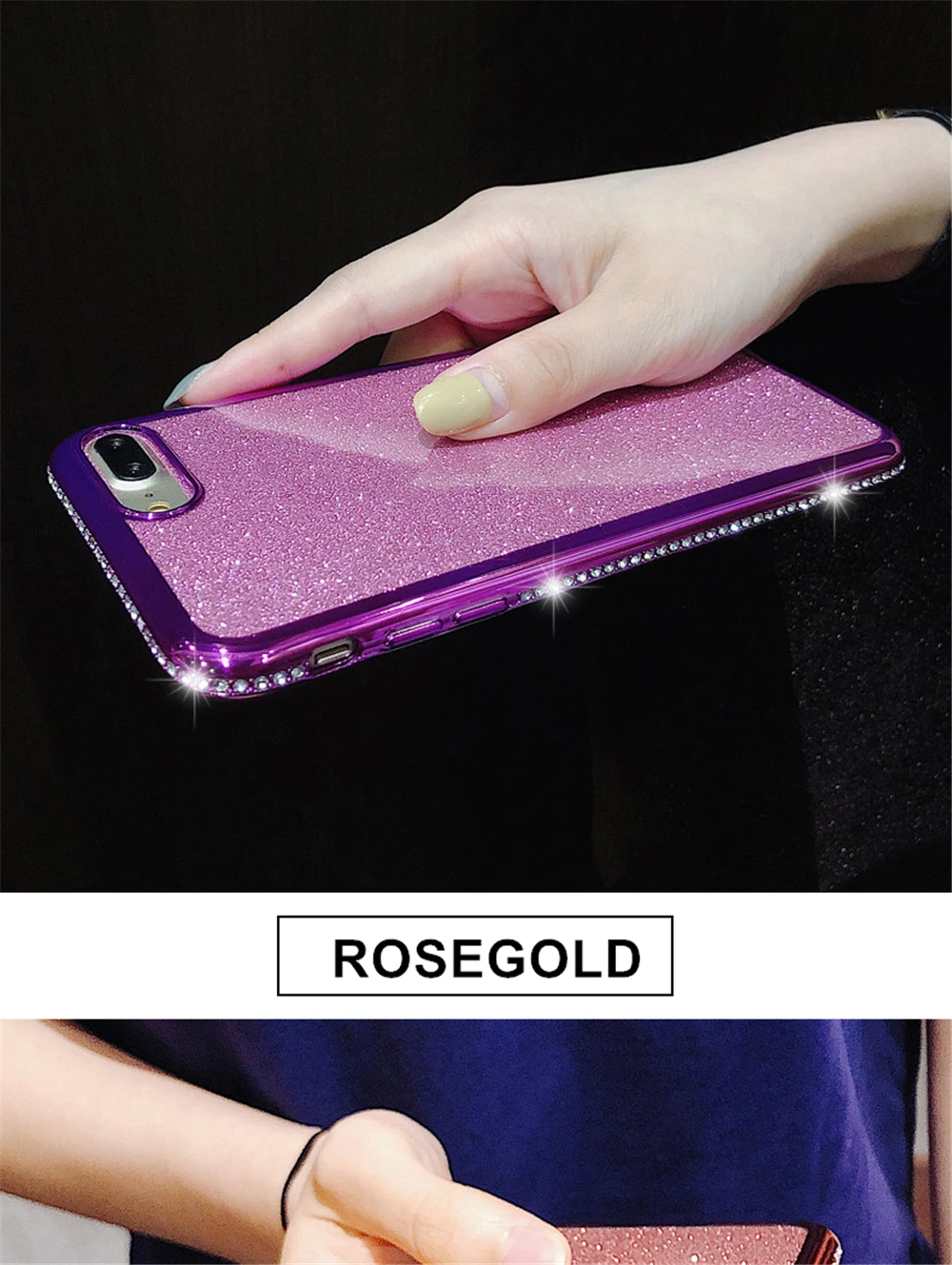 NFH Bling Rhinestone Бампер протектор чехол для iPhone 6 6S 7 8 Plus Модный Блестящий силиконовый задняя крышка Celular X на Xs XR XS Max