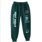 Брюки спортивные женские черно-белые свободные с высокой талией и карманами