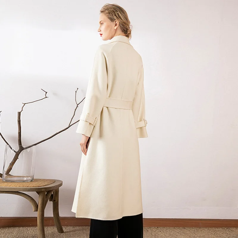 Зимние 2020 High End Новая модная длинная куртка двухсторонний кашемировый Шерстяное