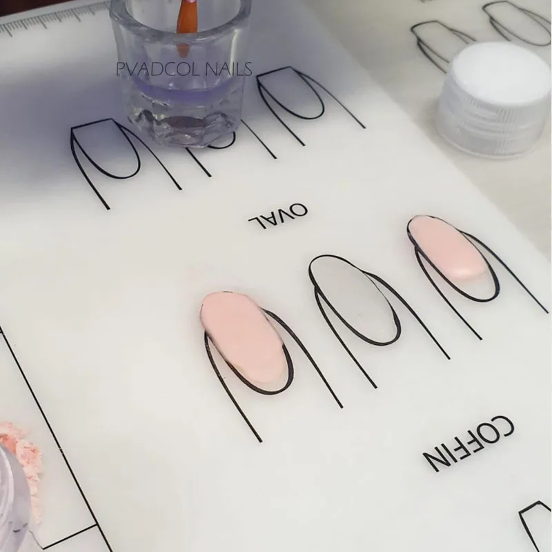 

Silicone Acrylic Nail Practice Sheet Training Mat Salon Manicure Monomer Liquid Professional Application Tool
