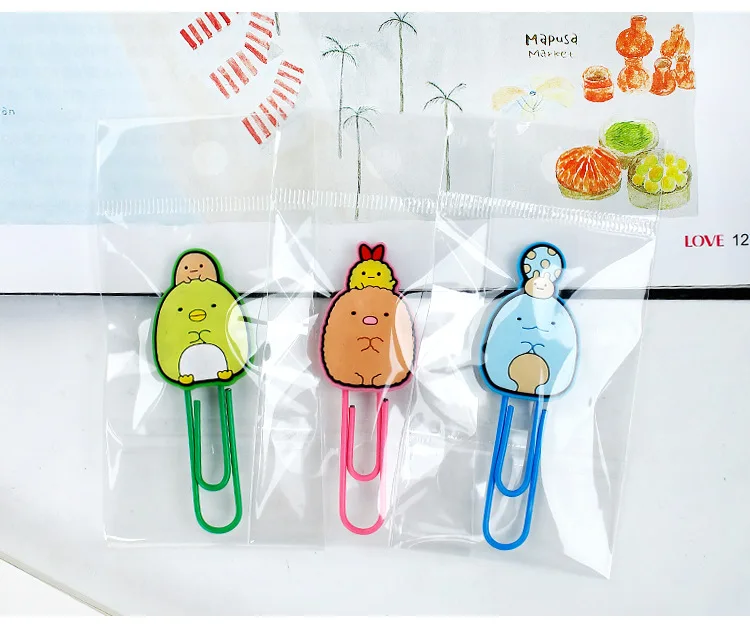 5 шт./упак. Sumikko Gurashi футляр из силикона с милым рисунком из мультфильма Бумага иглы Бумага для съемки с креплением зажим записка заметка зажимы для канцелярских принадлежностей