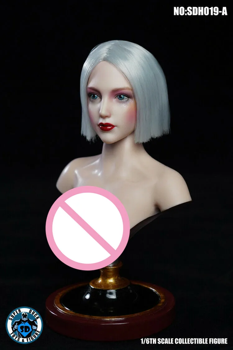 

SUPER DUCK SDH019 1/6 Scale Female Head Sculpture Carving Fit For 12" Action Figure Body Accessories