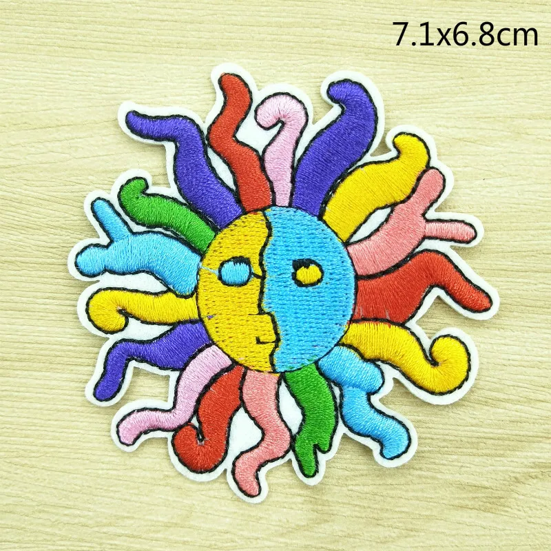 Цветной детский школьный рюкзак с нашивкой от солнца Одежда DIY вышитая Милая