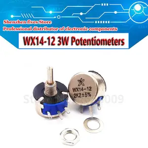 WX14-12 3W круговой проволочный потенциометр 100 220 470 Европа 1K 10K 20K 22K 56R 100R 220R 470R 2,2 K 3,3 K 4,7 K 2K2 3K3 4K7 WX14 12