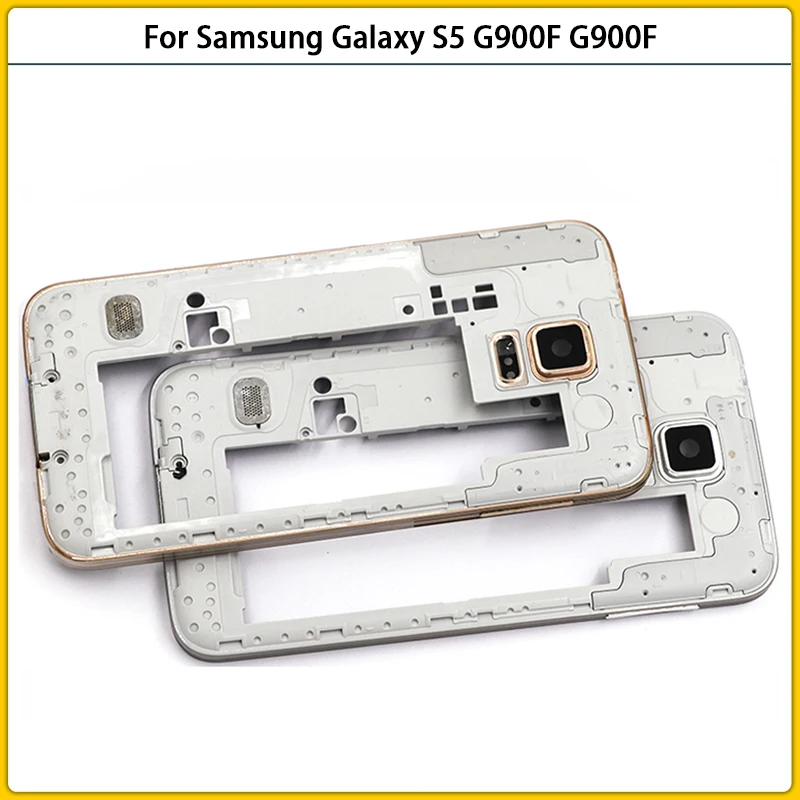 Новинка высокое качество средняя рамка для Samsung Galaxy S5 i9600 G900F G900H задняя Крышка