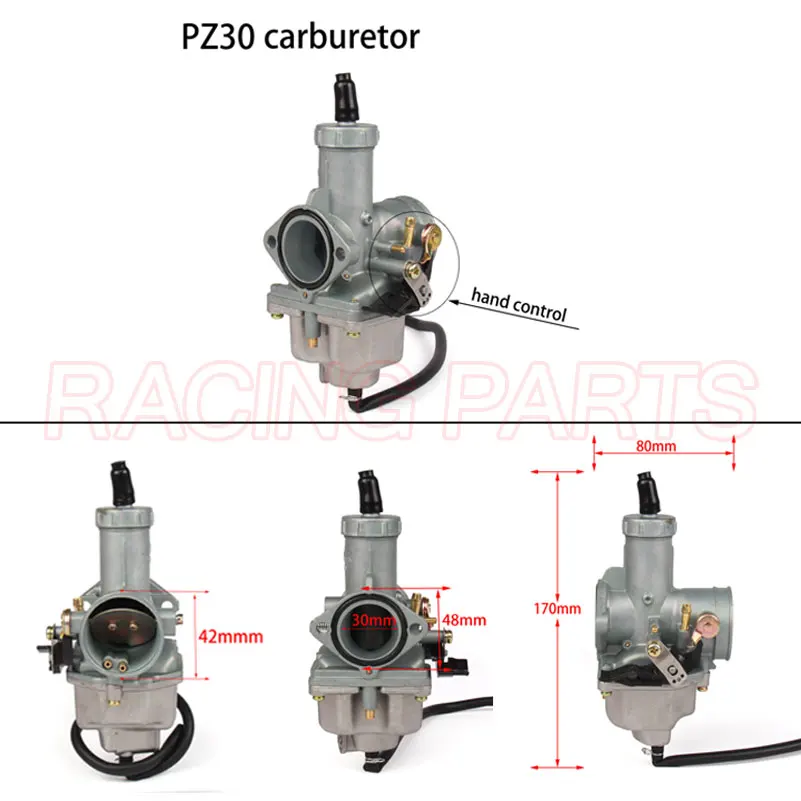 Модификация карбюратора мотоцикла PZ30 карбюратор 30 мм для ATV Dirt Bike 150cc 160cc 200cc 250cc |