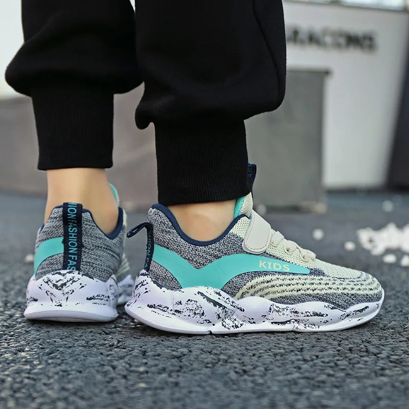Осенняя детская спортивная обувь для мальчиков Дышащие кроссовки бега Детская