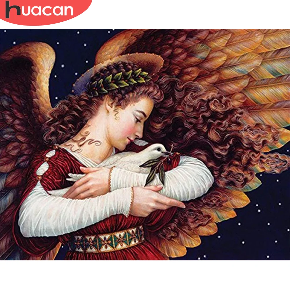 

HUACAN Picture By Numbers Girl Figure HandPainted Wall Art Unique Gift DIY Frame Paint By Number Women Children's Room Decor