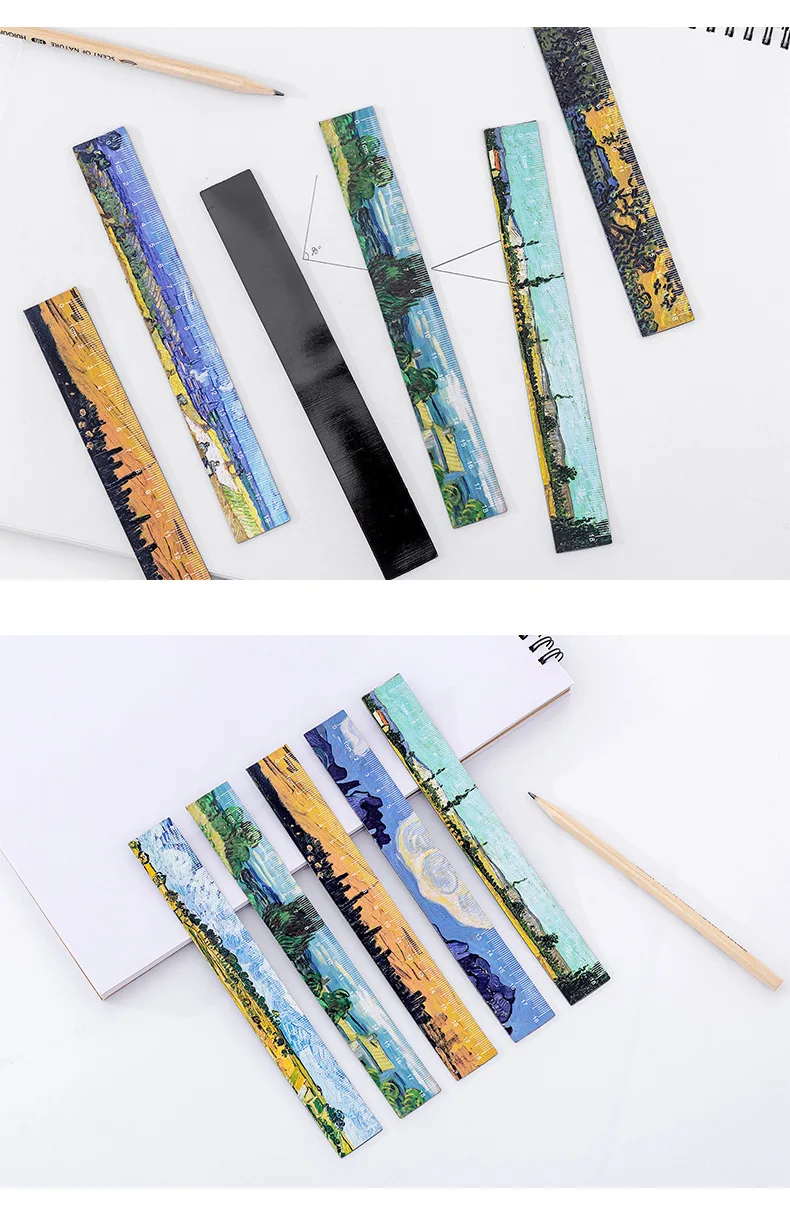 Корейская простая креативная живопись маслом Магнитная мягкая линейка