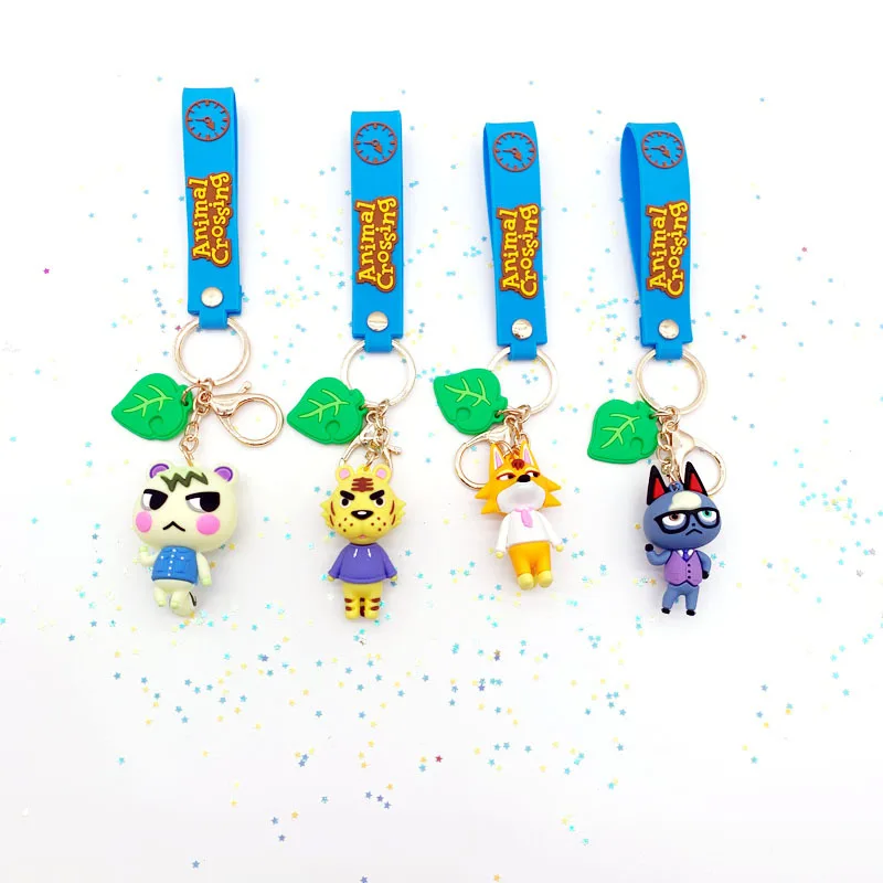 

3D Animal Theme Keychain Fox Tiger 3D Pendant Resin Keyring Jewelry Fashion Car Key Holder Trinket for Friends