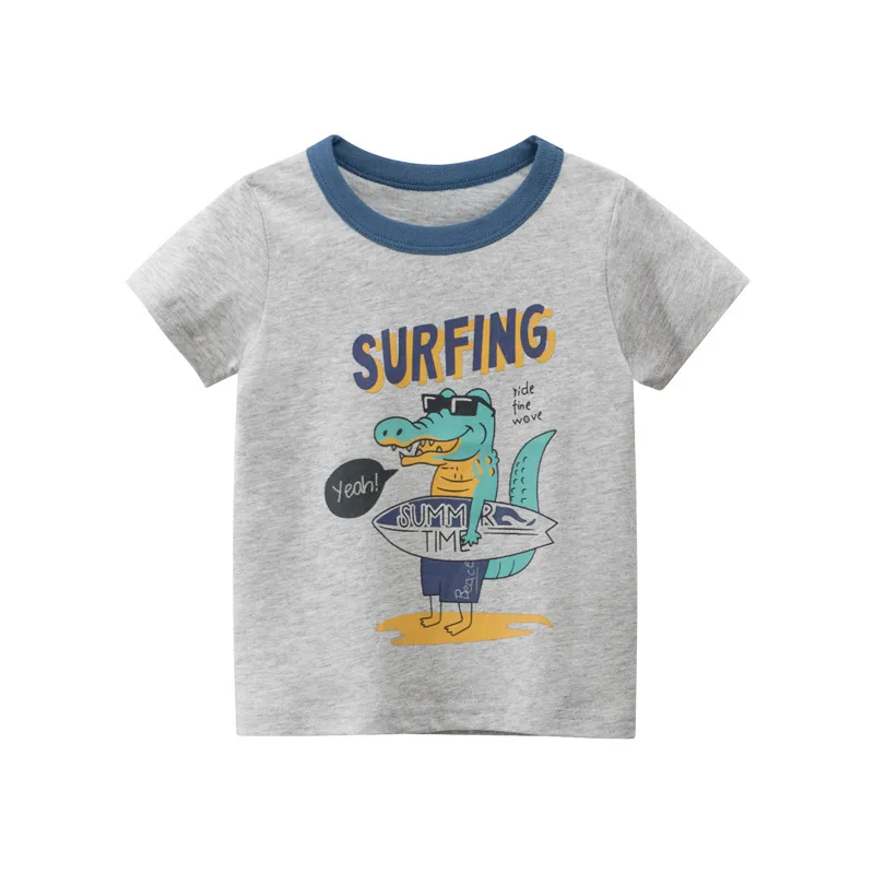 

27Kids Summer Boys T-shirt Cartoon Pattern Crocodile Cotton Clothes Kids Top