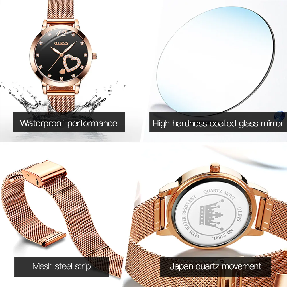 

2021 OLEVS Brand Fashion Watches Women Luxury Stainless steel Wristwatches Analog Quartz Clock Watch Women's Relogio Feminino