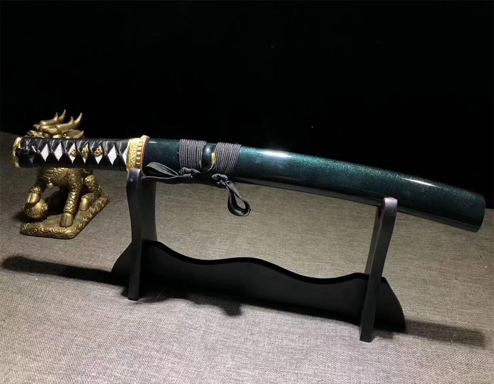 Handmade T10 Steel under the Solid to Burn Blade Japanese sword katana short Bending of knife Very sharp samara wakizashi