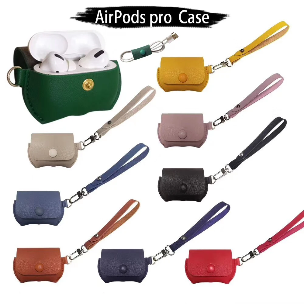 Чехол из ПУ кожи для наушников Airpods Pro Роскошный чехол гарнитуры Bluetooth