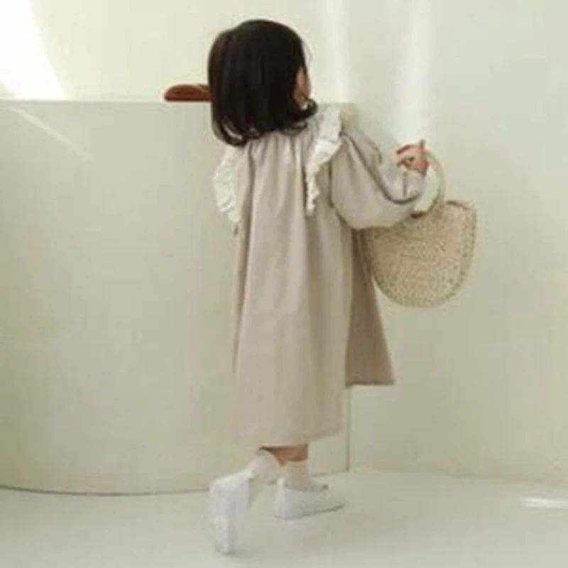 Детское кружевное платье с длинным рукавом на возраст 1-6 лет весна-осень 2021 |