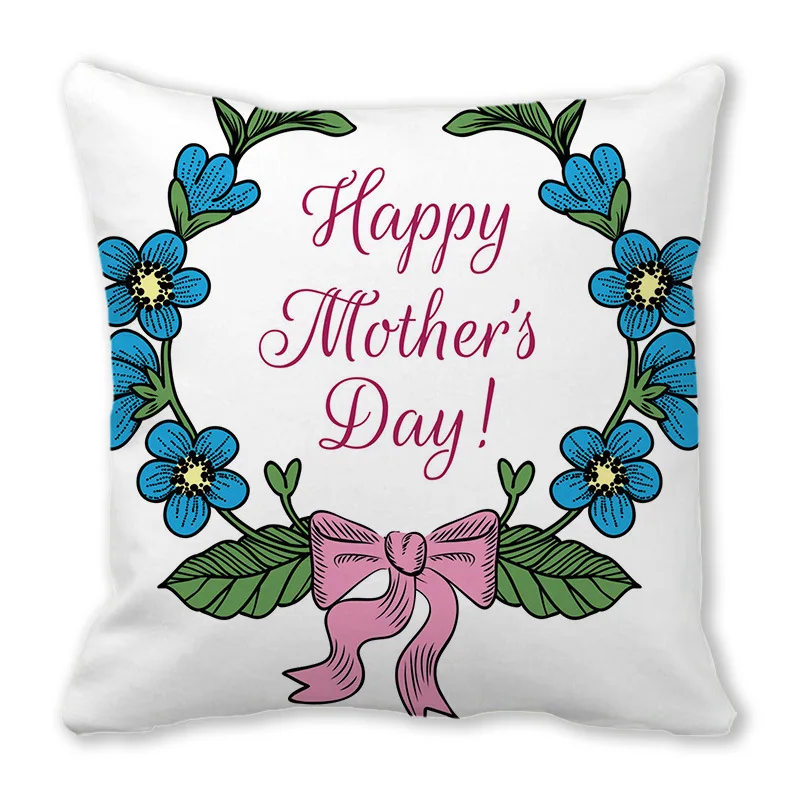 Наволочка с надписью Love You Mom подарок на день матери наволочка для дивана и