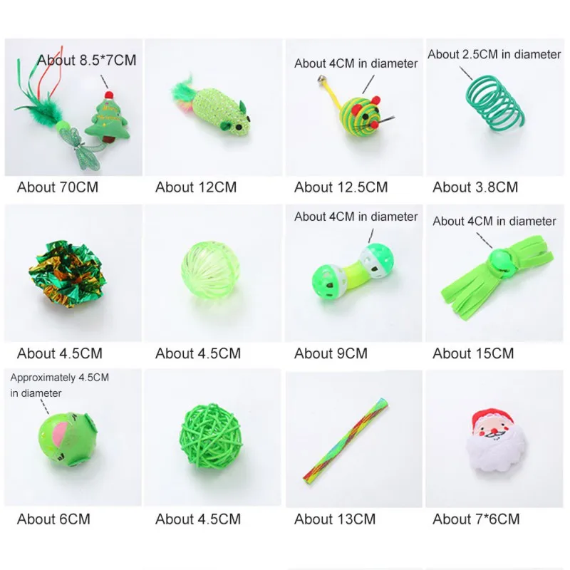Christmas Pet Cat Toy Set Funny Ball Socks Creative Assorted Interactive Play for Kittens | Дом и сад