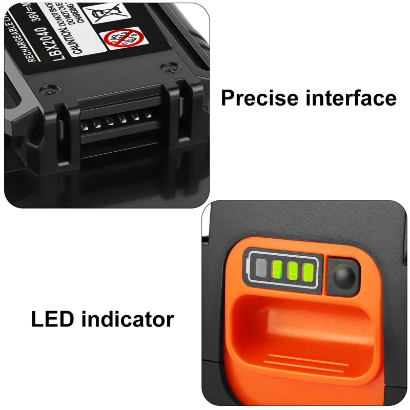 Перезаряжаемая литиевая сменная батарея для Black & Decker LBX2040 LBXR36 LBXR2036 BL2036 LBX1540 LST136W