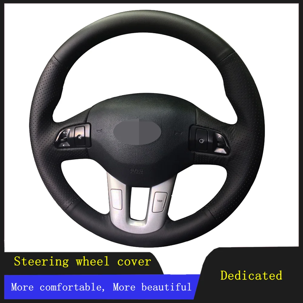 

Car Steering Wheel Cover Braid Wearable Genuine Leather For Kia Sportage 3th 2011 2012 2013 2014 Kia Ceed 2010