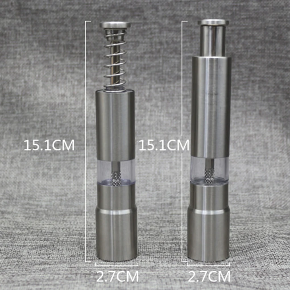 Измельчитель для перца с внешней пружиной нажимная кнопка из нержавеющей стали