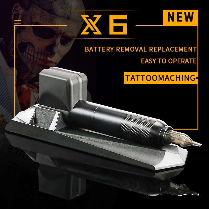 

Профессиональная беспроводная тату машина ручка X6 с портативным питанием беспроводные перезаряжаемые картриджи иглы роторная ручка машина