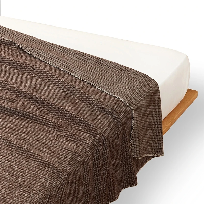 Manta de lana 100% de marca de lujo, funda de sof&aacute; de lana suave, bufanda c&aacute;lida port&aacute;til, chal, colcha a cuadros en la cama, forro polar de punto-1