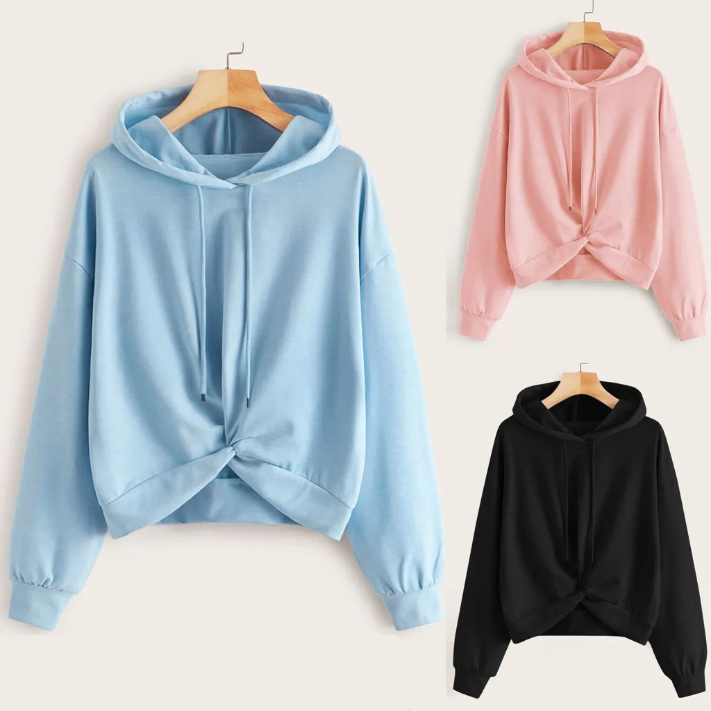 Повседневная одноцветная свободная дышащая эластичная толстовка с капюшоном и