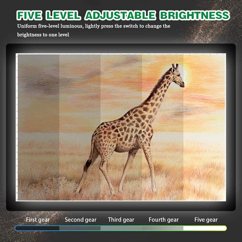 

Wireless A4 LED Tracing Board, Portable LED Light Box 5 Dimmable Brightness Tracing Light Pad Kit with Felt Bag