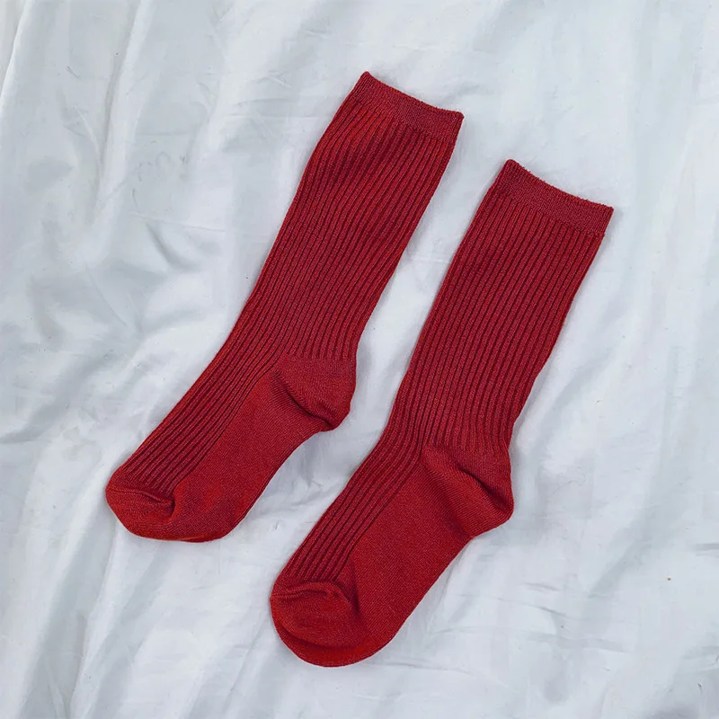 red SP&CITY, корейские, мерсеризованные, одноцветные носки, женские, цветные, короткие носки, лаконичные, вязаные, хлопковые, женские носки, Harajuku Meias, осенние носки - Цвет: red