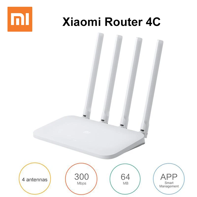 Оригинальный Wi Fi роутер Xiaomi 4C Roteador управление через приложение 64 ОЗУ 802 11 b/g/n 2 4 ГГц