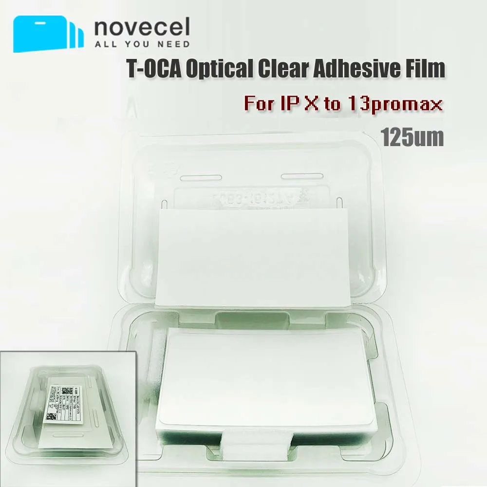 NOVECEL 100pcs 125um T-OCA 3M Optical Clear Adhesive Film for iPhone 13 12 Mini 11 pro Max LCD Touch Screen Laminating OCA Glue