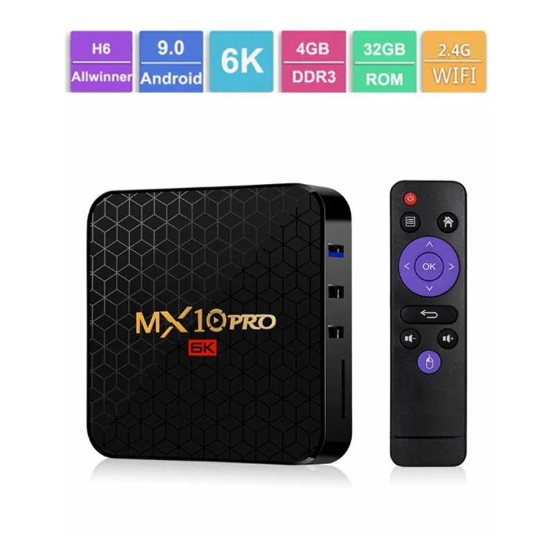 MX10 Android 9 0 Smart tv BOX USB 3 4 ГБ DDR3 ram 32 Гб 64 Rockchip RK3328 четырехъядерный процессор поддержка