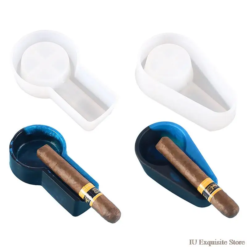

Cigar Ashtray Epoxy Resin Mold Cigarette Ash Holder Tray Silicone DIY Crafts 1 Pc