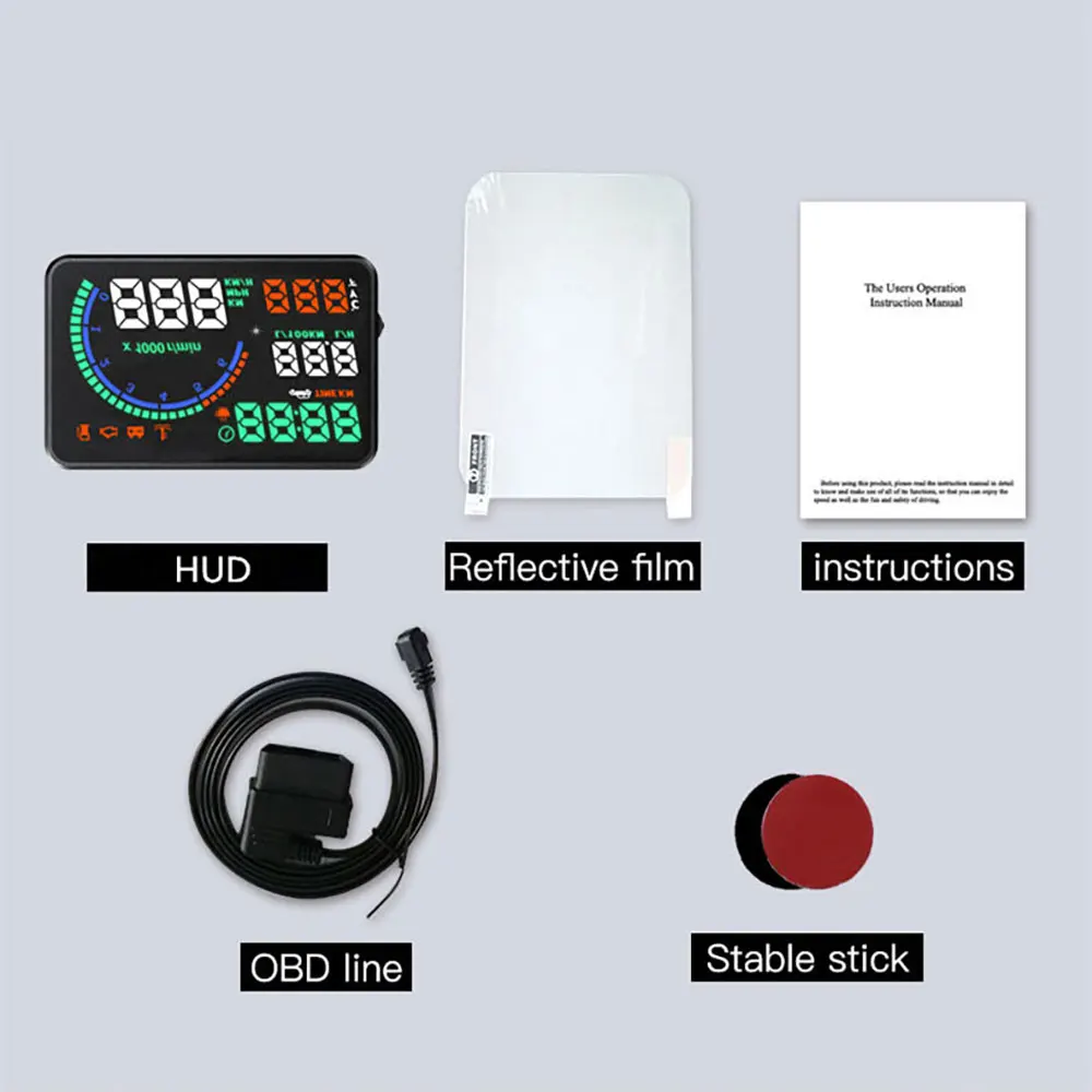 

China Hot Selling L8 5.5' Car HUD OBD2 Head-Up Display Digital Speedometer Windshield Projector Temp. Fuel Consumption L8 HUD
