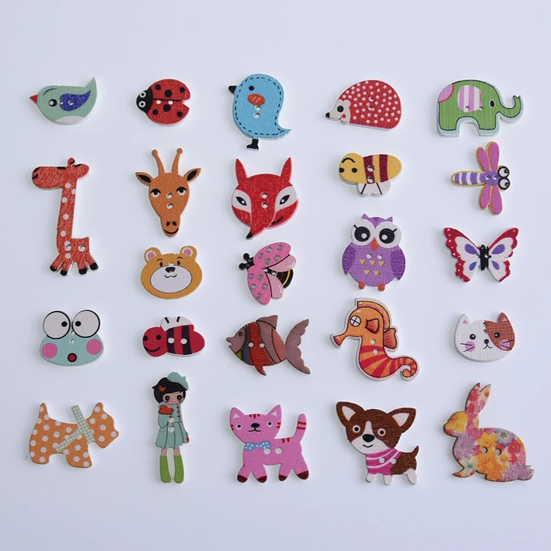 50 шт. деревянные пуговицы с двумя отверстиями для скрапбукинга|Пуговицы| |