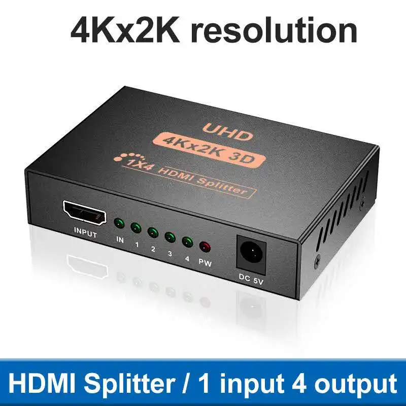 

4K HDMI Splitter Full HD 1080p Video HDMI Switch Switch 1X4 Dual Display HDTV DVD PS3 Xbox