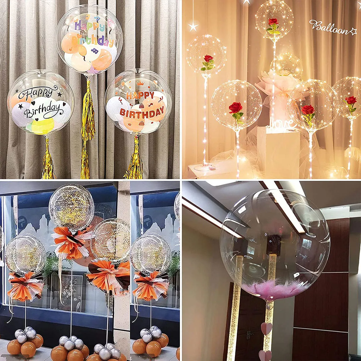 15Pcs 20 Inch Bobo Bubble Balloons Transparent Clear Helium Latex Inflatable Decoration for Wedding Birthday Party | Дом и сад